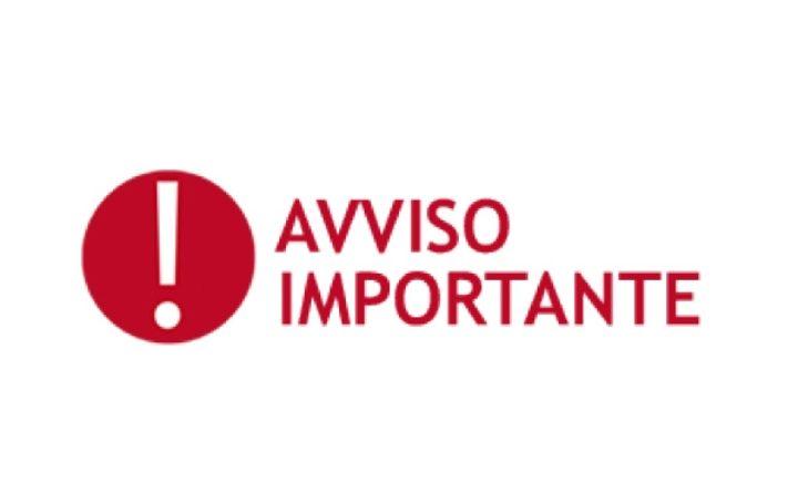 Avviso importante